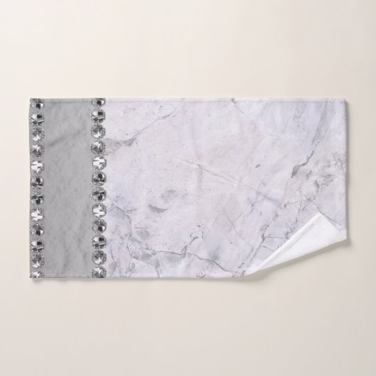Silver Marble Diamond Bling Badhandtuch Set (Handtuch)