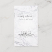 Silver & Marble Eyelash Beauty Loyalty Vertikal Visitenkarte (Rückseite)