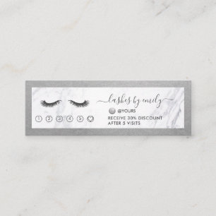 Silver & Marble Eyelash Beauty Specialist Loyalit Mini Visitenkarte