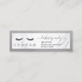 Silver & Marble Eyelash Beauty Specialist Loyalitä Mini Visitenkarte
