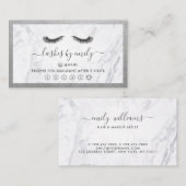 Silver & Marble Eyelash Beauty Specialist Loyalitä Visitenkarte (Vorne/Hinten)
