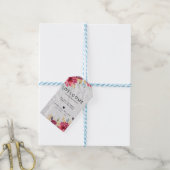 Silver Marble Floral Gold Burgundy Wedding Geschenkanhänger (Mit Garn)