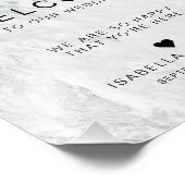 Silver Marble Floral Gold Burgundy Wedding Sign Fotodruck (Ecke)