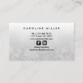 Silver Marble Foil Elegante Makeup Beauty Salon Visitenkarte (Rückseite)