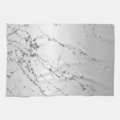 Silver Marble Glam Glitzer Geschirrtuch (Horizontal)