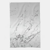 Silver Marble Glam Glitzer Geschirrtuch (Vertikal)