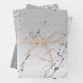 Silver Marble Glam Glitzer Khandeliers Geschenkpapier Set (Beispiel)