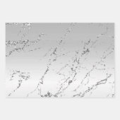 Silver Marble Glam Glitzer Khandeliers Geschenkpapier Set (Vorderseite)