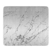 Silver Marble Glam Glitzer Schneidebrett (Vorderseite)