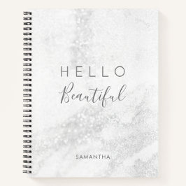 Silver Marble Glitzer / Hello Beautiful  Notizblock