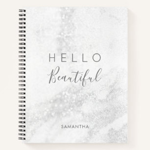 Silver Marble Glitzer / Hello Beautiful  Notizblock