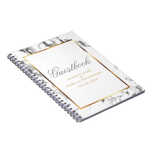 Silver Marble, Gold & White - Gästebuch Notizblock (Rechte Seite)