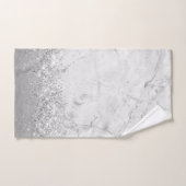 Silver Marble Silver Glittery Glam Badhandtuch Set (Handtuch)