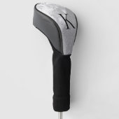 Silver Marble Silver Glitzer Monogram Modern Golf Headcover (angewinkelt)