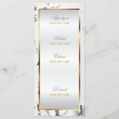 Silver Marbour, Gold und White Satin - Menü Menükarte (Rückseite)