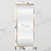 Silver Marbour, Gold und White Satin - Menü Menükarte (Vorderseite)