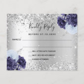 Silver Marine Blumengestelle Budget Hochzeit RSVP Flyer (Vorne)