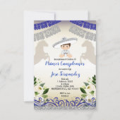 Silver Marine PRIMER CUMPLEANOS Uno Fiesta Geburts Einladung (Vorderseite)