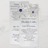 Silver Marine Schneeflocken Winter Hochzeitsprogra Programm (Vorne/Hinten)