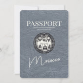 Silver Marokko Passport Wedding Einladung (Rückseite)