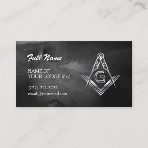 Silver Masonic Business Cards   Schwarze Farbe Telefonnummerkarte