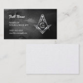 Silver Masonic Business Cards | Schwarze Farbe Telefonnummerkarte (Vorne/Hinten)