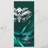 Silver Masquerade Aquamarin Jeweled Wedding Progra Programm (Vorderseite)