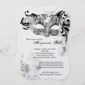 Silver Masquerade Ball Maskenkostüm Halloween Teil Einladung (Vorne/Hinten)