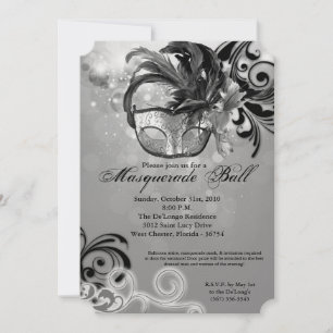 Silver Masquerade Ball Maskenkostüm Halloween Teil Einladung