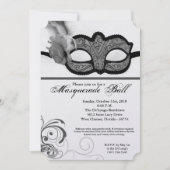 Silver Masquerade Ball Maskenkostüm Halloween Teil Einladung (Vorderseite)