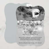 Silver Masquerade Ball Maskenkostüm Halloween Teil Einladung (Vorne/Hinten)