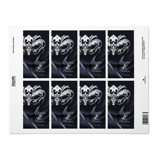 Silver Masquerade Black Juweled Wine Label (Vorne)