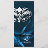 Silver Masquerade Blue Jeweled Wedding Program Programm (Vorderseite)