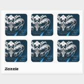 Silver Masquerade Blue Party Sticker (Blatt)