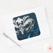 Silver Masquerade Blue Party Sticker (Umschlag)