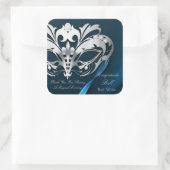 Silver Masquerade Blue Party Sticker (Tasche)