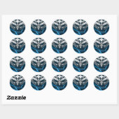 Silver Masquerade Blue Wedding Sticker (Blatt)
