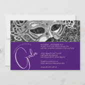 Silver Masquerade Gala Einladung (Vorderseite)