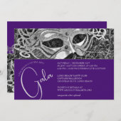 Silver Masquerade Gala Einladung (Vorne/Hinten)