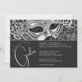 Silver Masquerade Gala Einladung (Vorderseite)