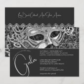 Silver Masquerade Gala Einladung (Vorne/Hinten)