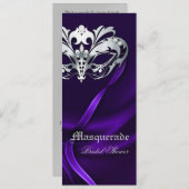 Silver Masquerade Lila Bridal Dusche Einladung (Vorne/Hinten)