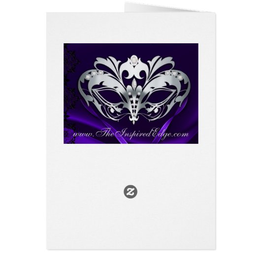 Silver Masquerade Lila Tischnummer Card (Hinten)