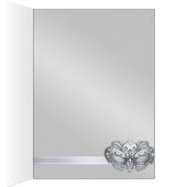 Silver Masquerade Lila Tischnummer Card (Innen (Rechts))