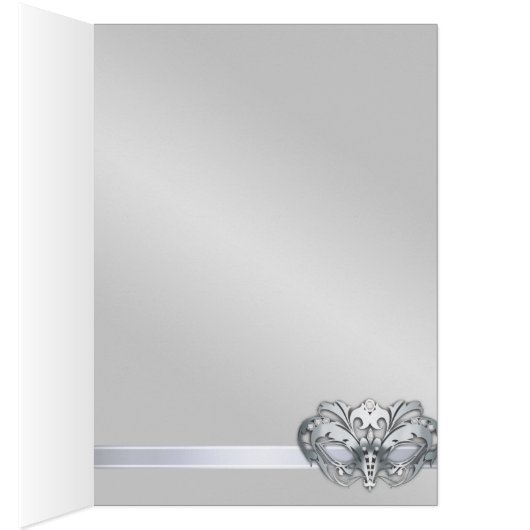 Silver Masquerade Lila Tischnummer Card (Innen (Rechts))