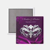 Silver Masquerade Pink Speichern Sie das Datum Mag Magnet (Vorderseite/Rückseite)