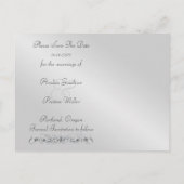 Silver Masquerade Red Jewel Save the Date Postcard Ankündigungspostkarte (Rückseite)