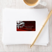 Silver Masquerade Red Jewel Wedding Address Label Adressaufkleber (Insitu)