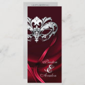 Silver Masquerade Red Jeweled Wedding Program Programm (Vorne/Hinten)