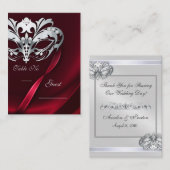 Silver Masquerade Red Jewelier Table Platzkarte (Vorne/Hinten)